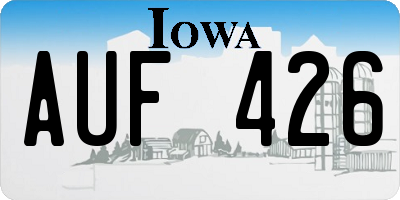 IA license plate AUF426