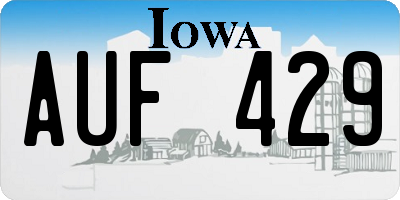 IA license plate AUF429