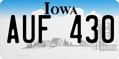 IA license plate AUF430