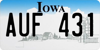 IA license plate AUF431