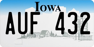IA license plate AUF432