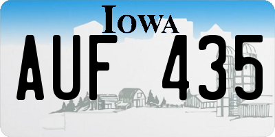 IA license plate AUF435
