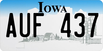 IA license plate AUF437