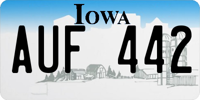 IA license plate AUF442