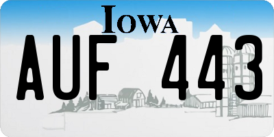 IA license plate AUF443