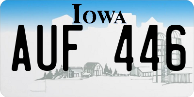 IA license plate AUF446