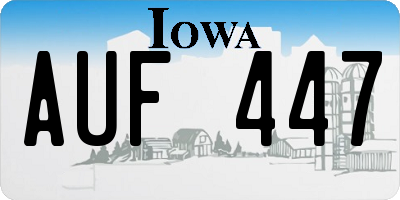 IA license plate AUF447