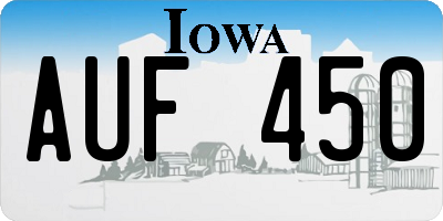 IA license plate AUF450