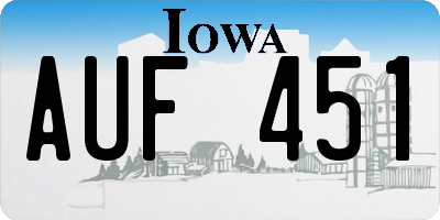 IA license plate AUF451