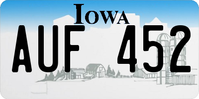 IA license plate AUF452