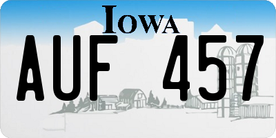 IA license plate AUF457