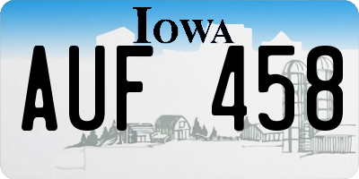 IA license plate AUF458