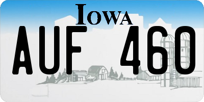 IA license plate AUF460