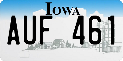 IA license plate AUF461
