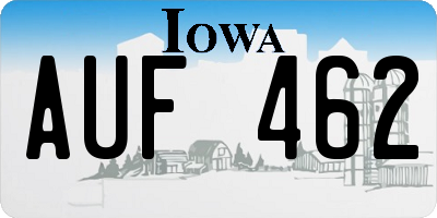 IA license plate AUF462