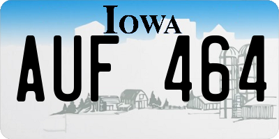 IA license plate AUF464