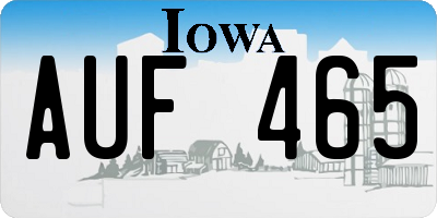 IA license plate AUF465