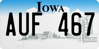 IA license plate AUF467