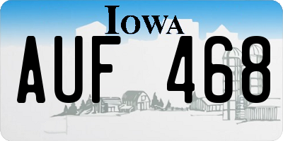 IA license plate AUF468