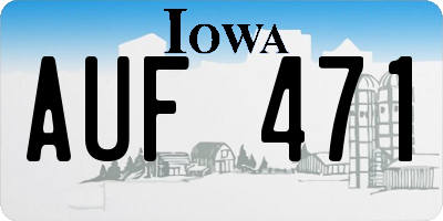 IA license plate AUF471