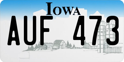 IA license plate AUF473