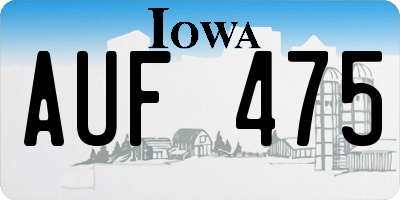 IA license plate AUF475