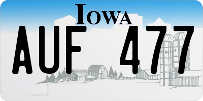 IA license plate AUF477