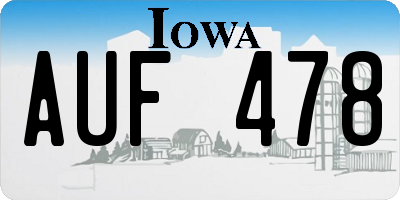 IA license plate AUF478