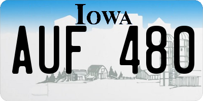 IA license plate AUF480
