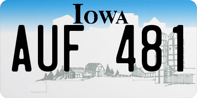 IA license plate AUF481