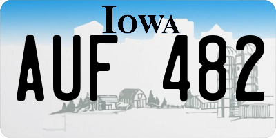 IA license plate AUF482