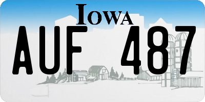 IA license plate AUF487