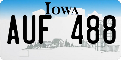 IA license plate AUF488
