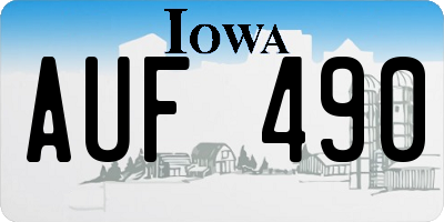 IA license plate AUF490