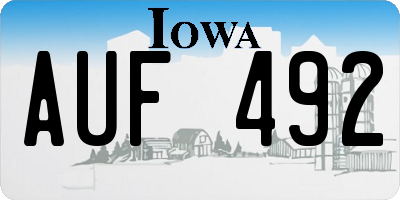 IA license plate AUF492