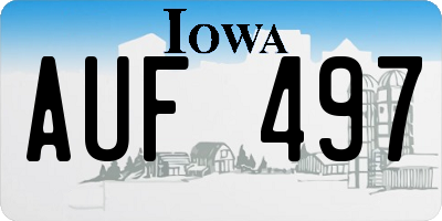 IA license plate AUF497