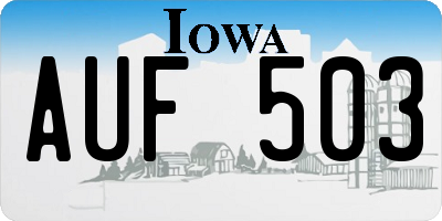 IA license plate AUF503