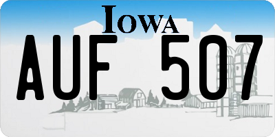 IA license plate AUF507