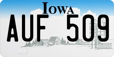 IA license plate AUF509