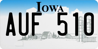 IA license plate AUF510