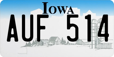 IA license plate AUF514