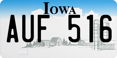 IA license plate AUF516