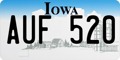 IA license plate AUF520