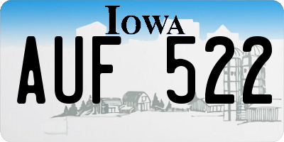 IA license plate AUF522
