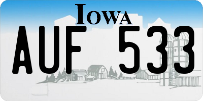 IA license plate AUF533