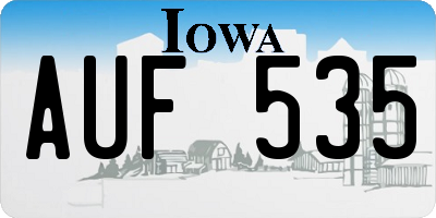 IA license plate AUF535