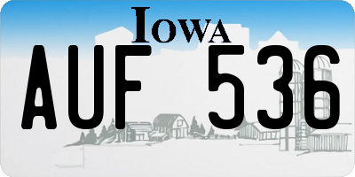 IA license plate AUF536