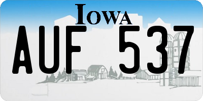 IA license plate AUF537