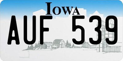 IA license plate AUF539