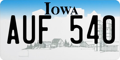 IA license plate AUF540